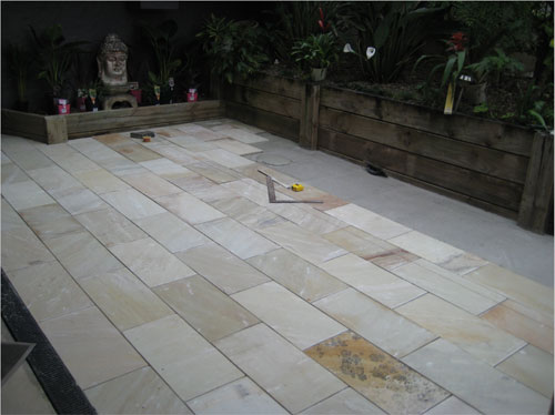 Inness Green Landscaping sandstone tiling